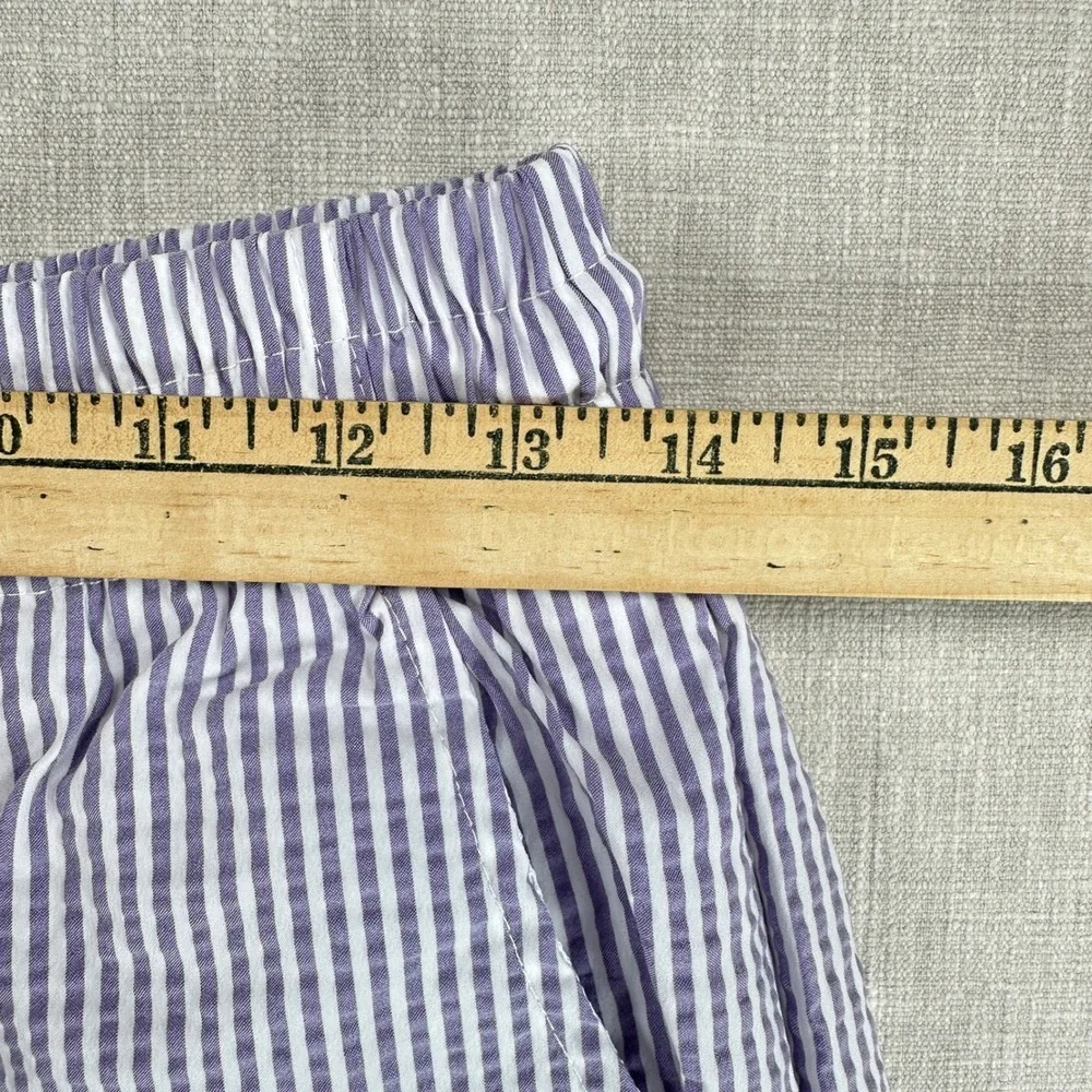 Haspel Swim Trunks Mens Medium Purple Seersucker Striped Beach Shorts NWT